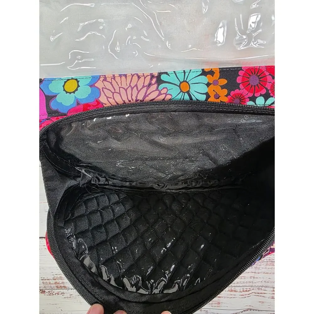 Vera Bradley Hanging Travel Organizer Cosmetic Bag Floral Quilted Makeup Case